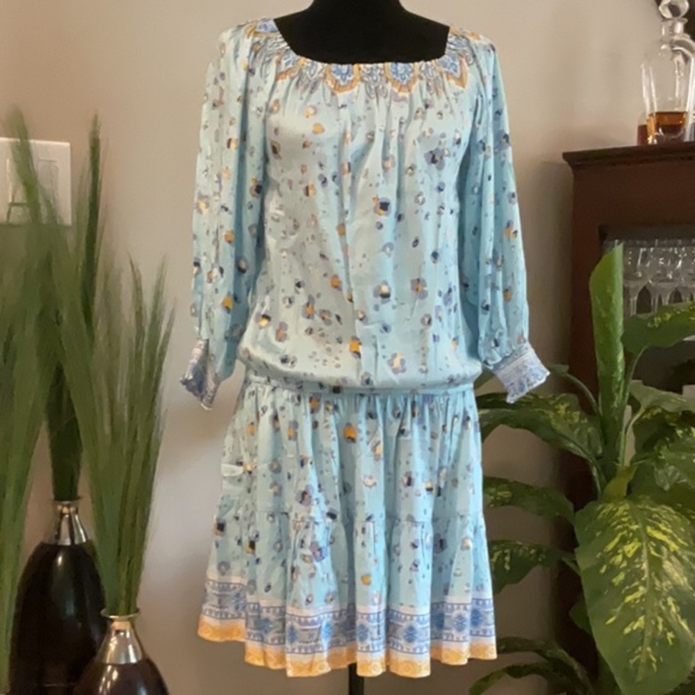 HALE BOB - Blue Bishop Sleeve Sundress